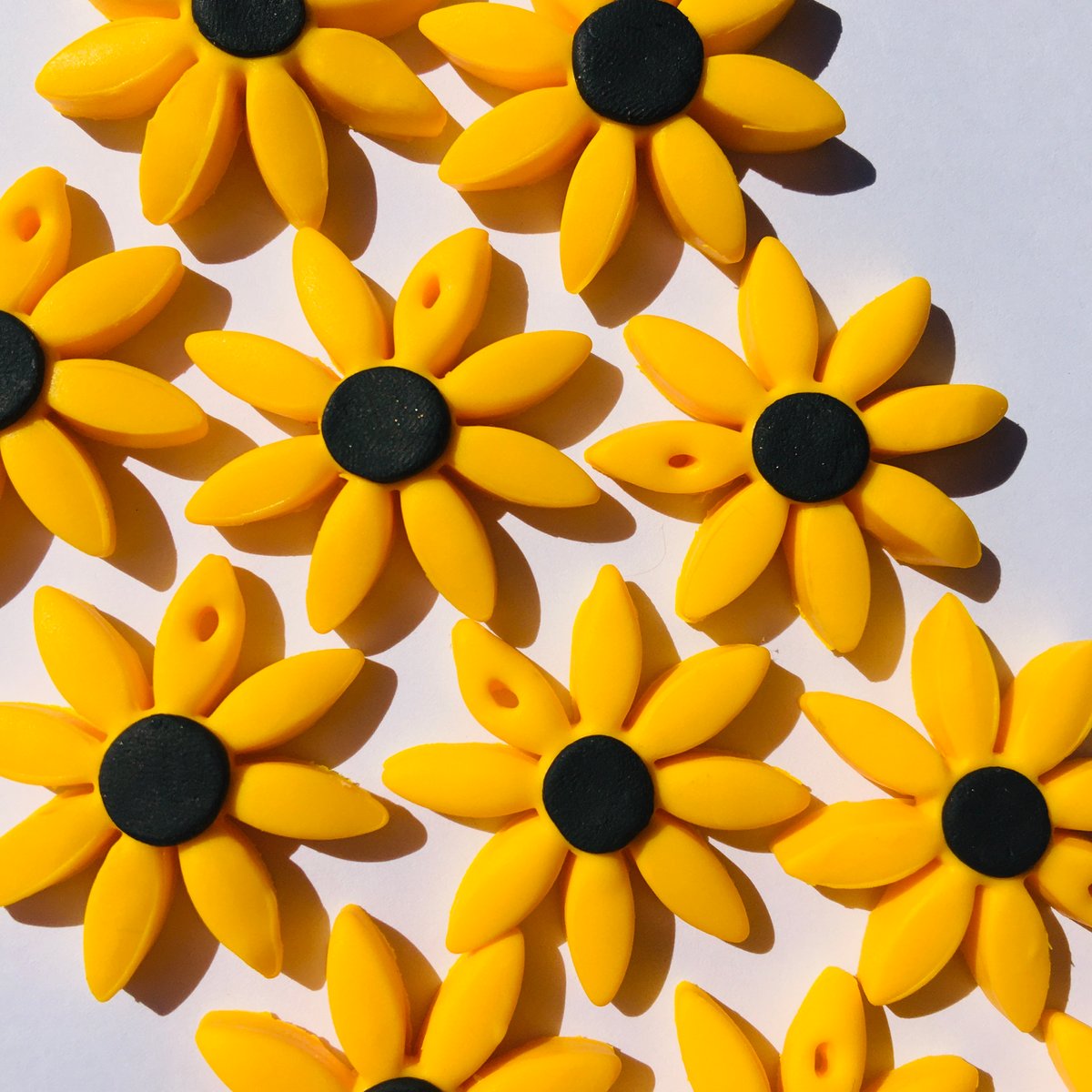 Orange Sunflower Focal Bead, handsculpted polymer clay  Polymer clay  flowers, Polymer clay crafts, Clay flowers