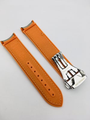 Image of 20mm-22mm grey/orange Nylon silicone Rubber Watch Strap Band,Omega seamaster Planet Ocean.