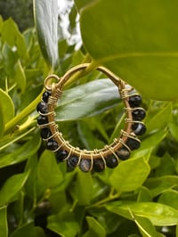 KALA - Black Agate Swing Hoop Earrings