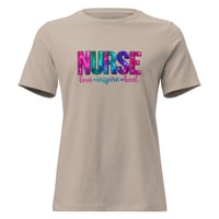 Image 5 of Women's Relaxed T-Shirt, Nurse Love, Inspire, Heal Uplifting Colorful Tee