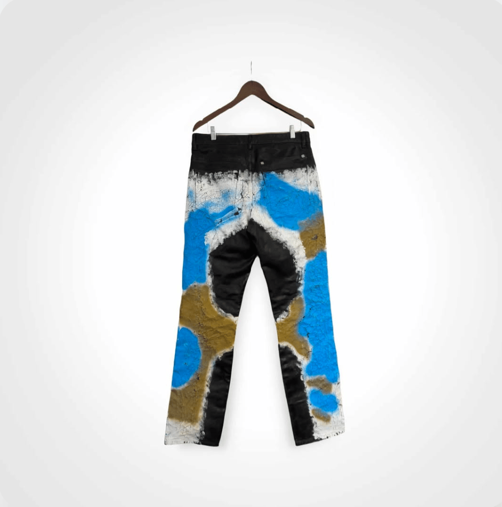 Image of FW22 Givenchy "Painted Crackled Denim" Jeans