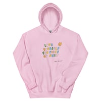 Image 3 of love yourself you piece of shit Unisex Hoodie Pink /Ash