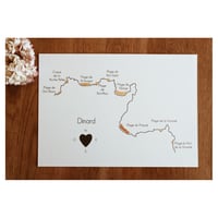 Image 1 of Affiche Plages en Or Dinard noir A4 