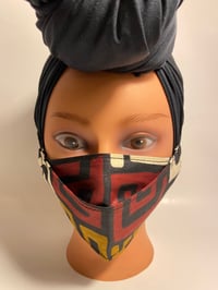 Image 3 of 3D Face Mask Kuba Cloth Ankara Print