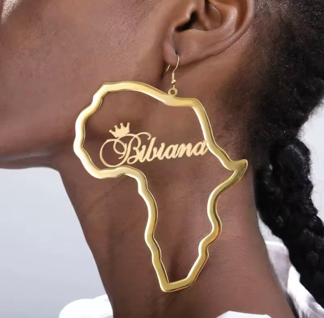 Afro-Centric Stainless Steel Earrings 
