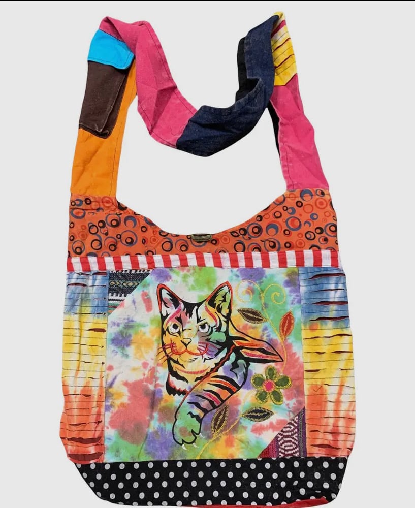 Image of Cotton Tie Dye Cat Bag