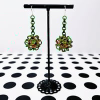 Image 2 of Neon Dodecahedron Earrings