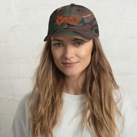 Black Metal Logo Dad Hat (Camo + Orange)