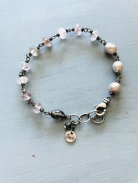 Image 1 of Baroque Pearl and Moss Amethyst Bracelet
