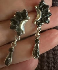 Image 2 of Bill and Lou Zuni onyx cluster earrings 