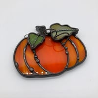 Image 4 of Bright Orange Pumpkin Suncatcher 