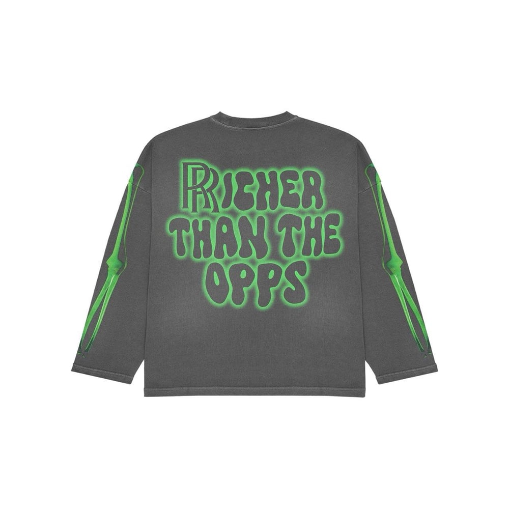RTTO "Bones" Long Sleeve Tee in Washed Grey