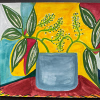 Image 2 of Blue pot with Tradescantia 