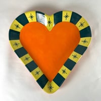 Image 2 of Blue, Green, & Orange Heart Plate