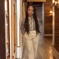 Image 2 of Geometric Print Long Sleeve Belted Jumpsuit