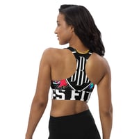 Image 2 of BOSSFITTED Black and Colorful Longline Sports Bra