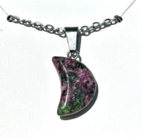 Image 1 of Ruby Zoisite Moon Necklace
