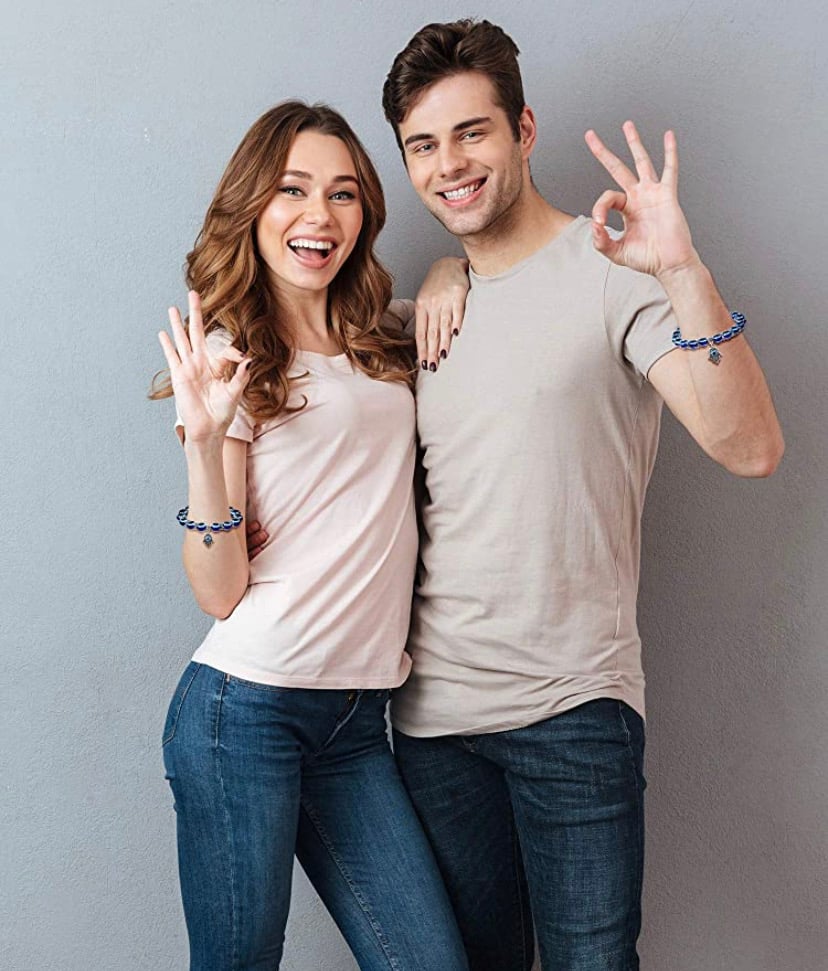 Image of Blue Evil Eye Bracelet for Protection 8mm 10mm