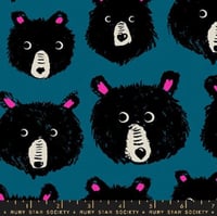 teddy and the bears blue canvas