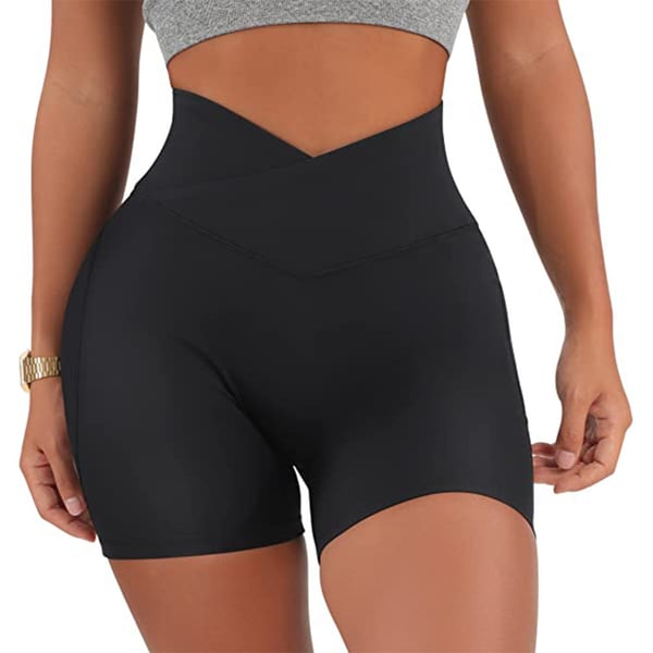 Image of V-SHAPE SCRUNCH BOOTY SHORTS BLACK 