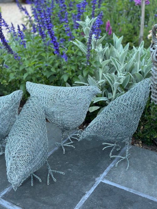 Image of Wire Chicken Sculpture
