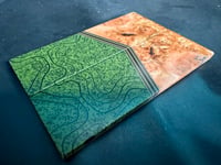 Image 3 of Box Elder Burl & OD Green TOPO Grip-Tec Segmented Knife Scales