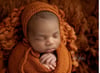 Burnt Orange Newborn Bonnet, Wrap & Layer Photography Prop Set