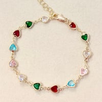 Image 1 of Multicolor Heart Bracelet