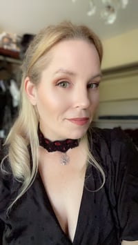 Image 3 of Spider's Embrace Choker – With Silver Spiderweb Pendant