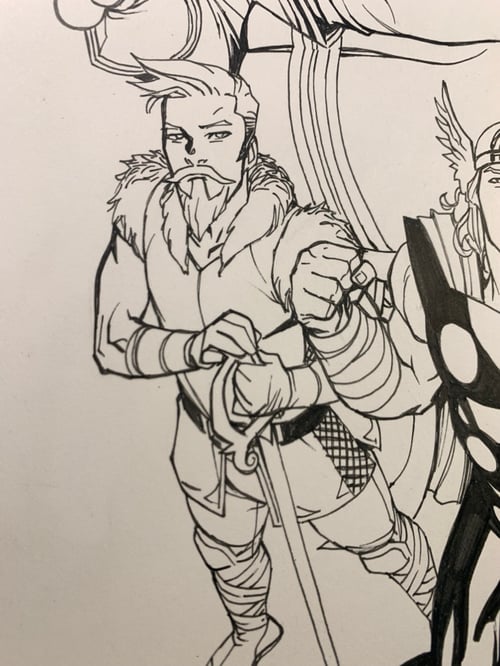 Image of CAPTAIN AMERICA x VOLSTAGG #1 pg14 UNUSED original art