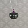 Pumpkin Pendant: Black & Amethyst