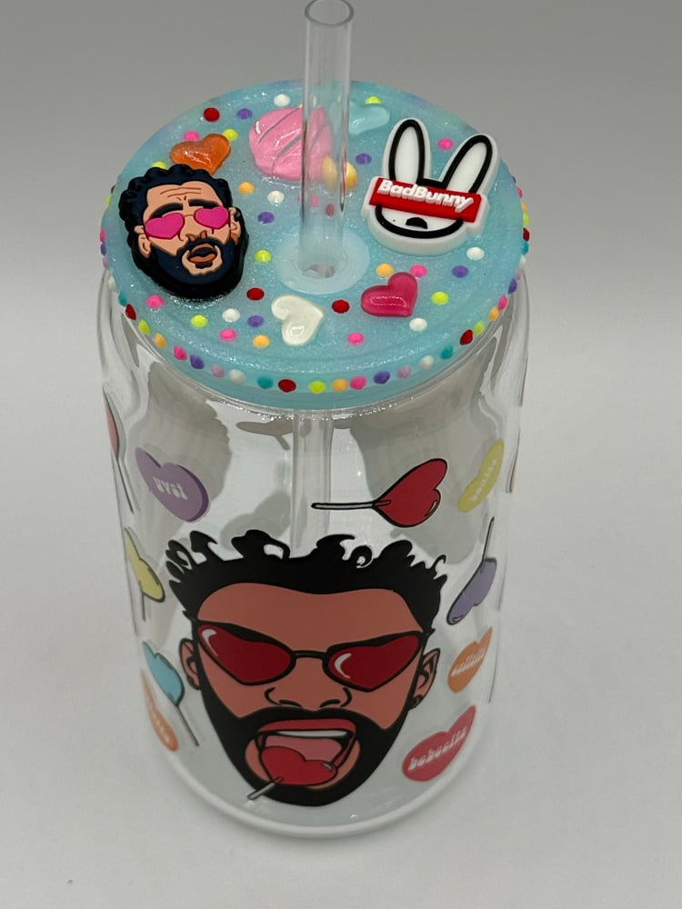 Image of 16oz Bad Bunny Glass Tumbler