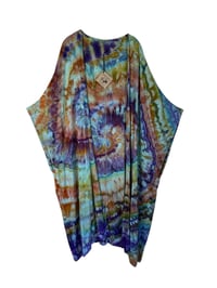 Image 9 of M Long Woven Kimono in Earthy Spiral Ice Dye