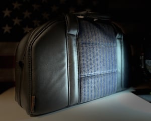 Image of Corrado blue dot duffle 