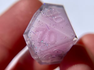 Image of Glitter and pink (finished to order) 7-Piece TTRPG Dice Set 