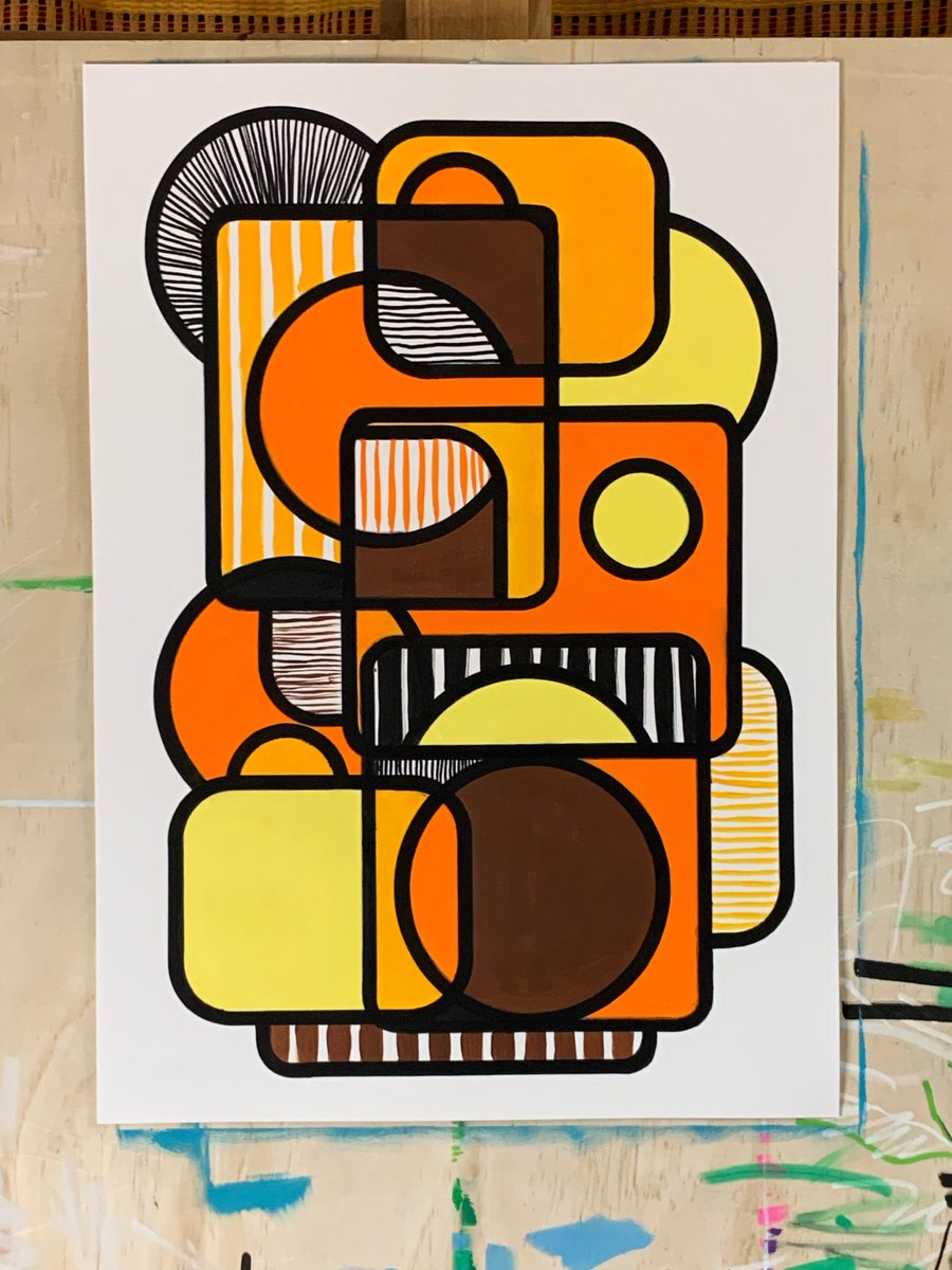 Image of 'Tropic' A3 Acrylic Painting on Cotton Paper