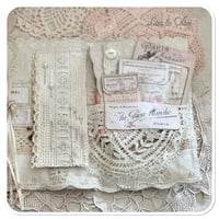 Image 14 of French lace tattered  Sewing Book/Needle book with lace samples