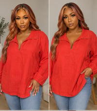 Image 2 of New 1X In The Nash Peach Studded Linen top #1210*14