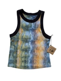 Image 3 of M Ladies Fitted Knit Contrast Tank in Cool Watercolor Dye
