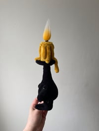 Image 3 of Black And Yellow Candle Holder Folk Doll