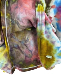 Image 5 of S Ladies French Terry Bamboo Blend Hoodie in Bold Watercolor Ice Dye