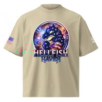 Image 8 of Unisex USA 250 Hellfish Haven organic oversized high neck t-shirt
