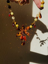 Image 3 of 🤎🧡Tiger Eye Zygopetalum Orchid Choker🧡🤎