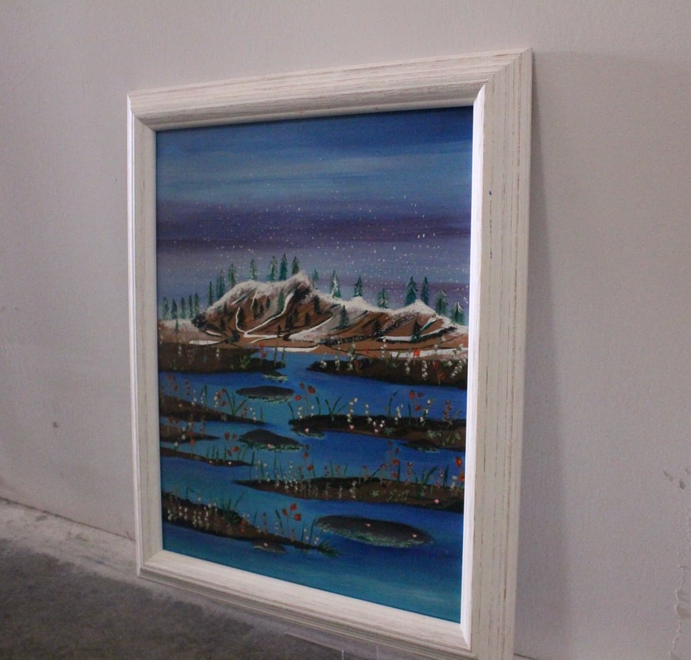 Image of Winter Paradise 16x20 Framed Original Canvas 1/1