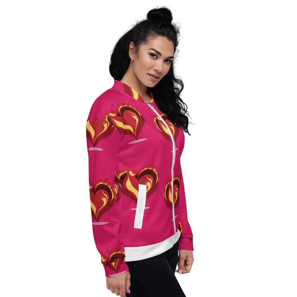 ZEN EXP - “Flaming Hearts” Women’s Bomber Jacket