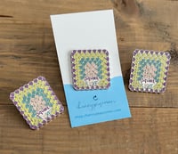 Image 1 of Square Love Granny Square Enamel Pin 