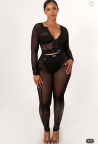 Image 3 of Metallic Fishnet Set