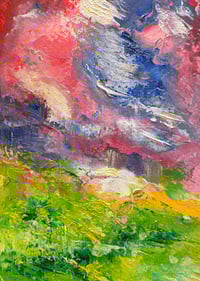 Image 1 of “Morning Glory” oil painting on paper 6 x 8 inches 