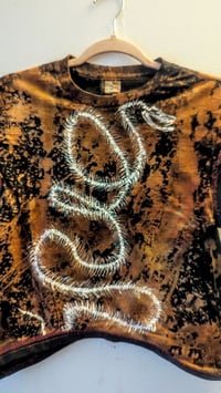 Image 2 of Hand-painted cobra skeleton cropped shirt