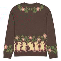 Image 1 of Dancing Mice + Flowers Knitted Crew Sweater